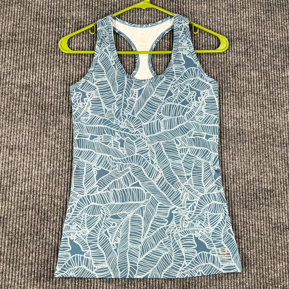 Huk Womens Tank Top XS Extra Small Blue Geometric Sleeveless Activewear